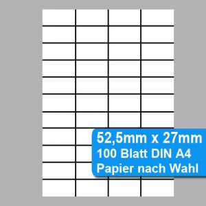 perforierte Papieretiketten 52,5mm x 27mm